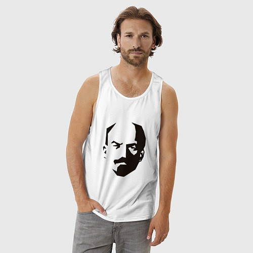 Мужская майка Владимир Ленин абстрактный портрет / Белый – фото 3