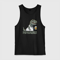 Майка мужская хлопок Папазавр с куржкой - для пары арт 3976795, цвет: черный