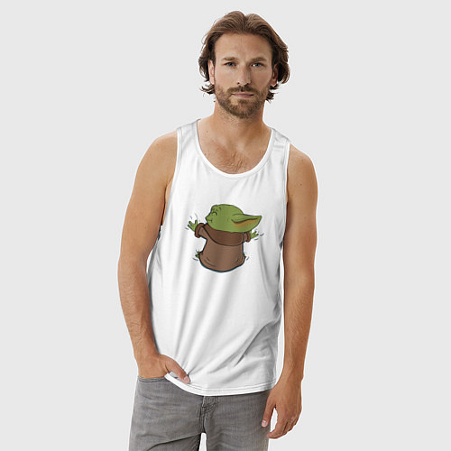 Мужская майка Малыш Йода / Белый – фото 3