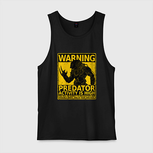 Мужская майка Знак - высокая активность хищников / Черный – фото 1