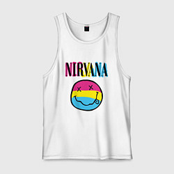 Майка мужская хлопок Нирвана цветной, цвет: белый