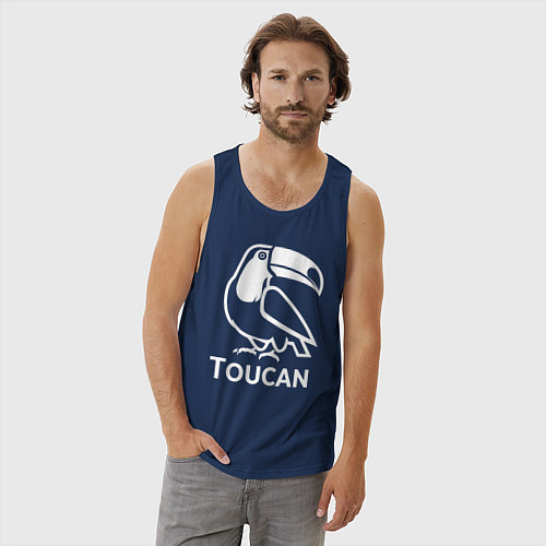 Мужская майка Тукан в минималистичном стиле / Тёмно-синий – фото 3