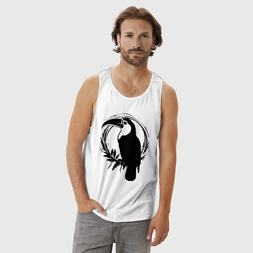 Мужская майка Тукан в круге / Белый – фото 3