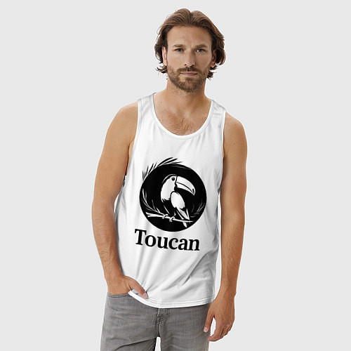 Мужская майка Тукан в круге / Белый – фото 3