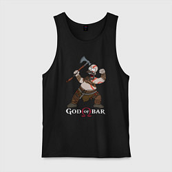 Майка мужская хлопок Homer - god of bar, цвет: черный