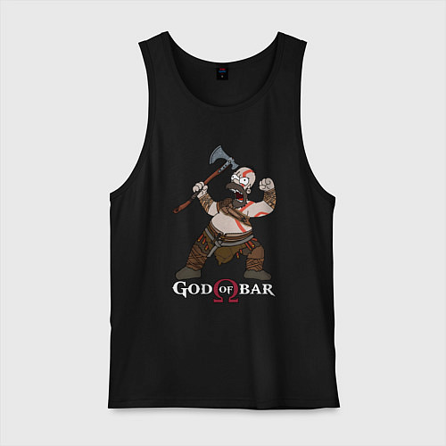 Мужская майка Homer - god of bar / Черный – фото 1