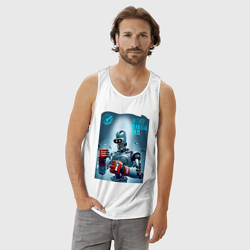 Мужская майка Bender bending robot - mixed martial artist / Белый – фото 3
