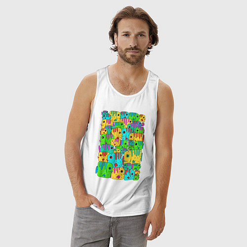 Мужская майка Яркие тропические рыбки / Белый – фото 3