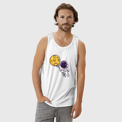 Майка мужская хлопок Поймать луну, цвет: белый — фото 2