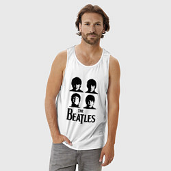 Майка мужская хлопок Beatles исполнители, цвет: белый — фото 2