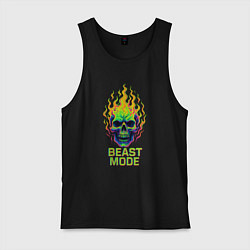 Майка мужская хлопок Beast mode, цвет: черный