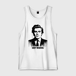 Мужская майка Портрет Энди Уорхола в каплях краски