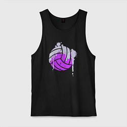 Майка мужская хлопок Purple ball, цвет: черный