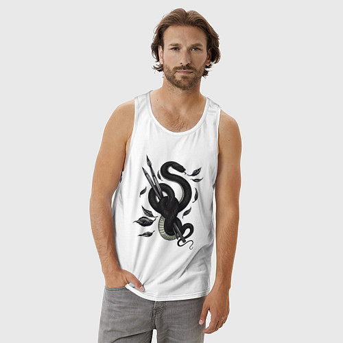Мужская майка Змея и кисти художественные / Белый – фото 3