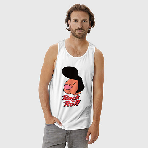 Мужская майка Логотип rock n roll мем / Белый – фото 3