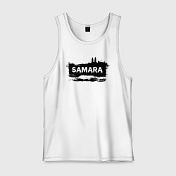 Майка мужская хлопок Самара в стиле граффити, цвет: белый