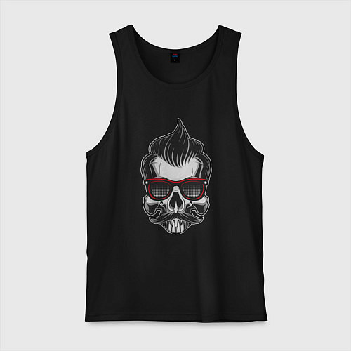 Мужская майка Skull barber / Черный – фото 1