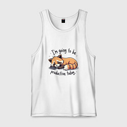 Майка мужская хлопок Очень ленивый нот, цвет: белый