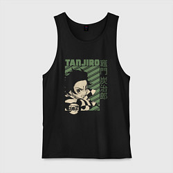 Майка мужская хлопок Тандзиро Камадо клинок, цвет: черный
