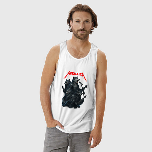 Мужская майка Metallica волки / Белый – фото 3