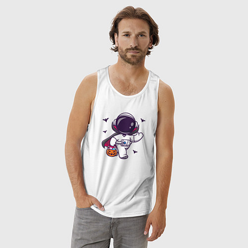Мужская майка Космонавт с конфетками / Белый – фото 3