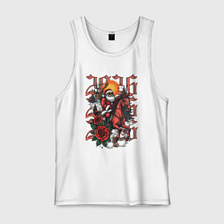 Мужская майка Дед Мороз на красном коне 2026