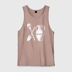 Майка мужская хлопок Археологический этюд, цвет: пыльно-розовый