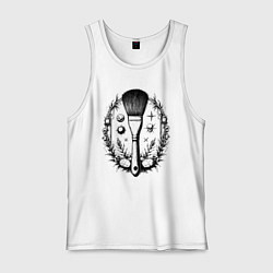 Майка мужская хлопок Космическая кисть, цвет: белый