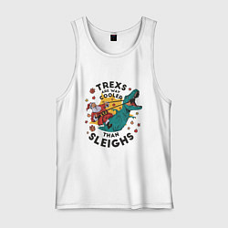 Мужская майка Санта на динозавре