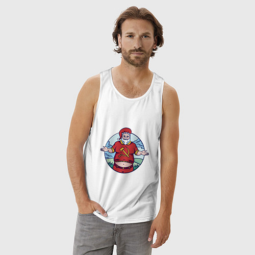 Мужская майка Советский Санта / Белый – фото 3