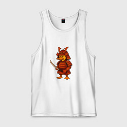 Майка мужская хлопок Утёнок-самурай, цвет: белый