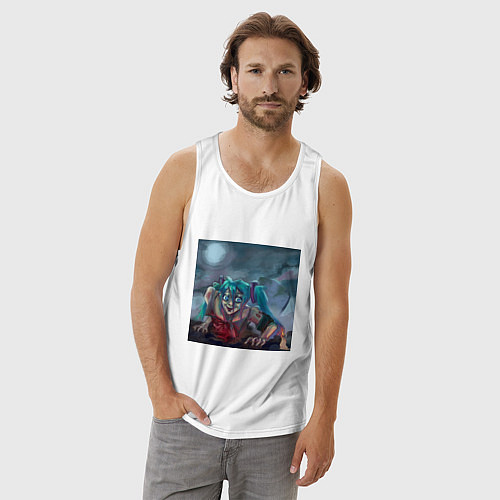 Мужская майка Halloween Miku zombie / Белый – фото 3