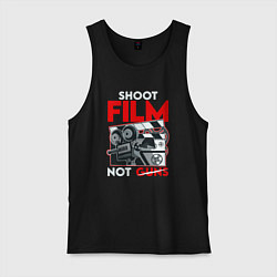 Майка мужская хлопок Снимай фильмы, цвет: черный