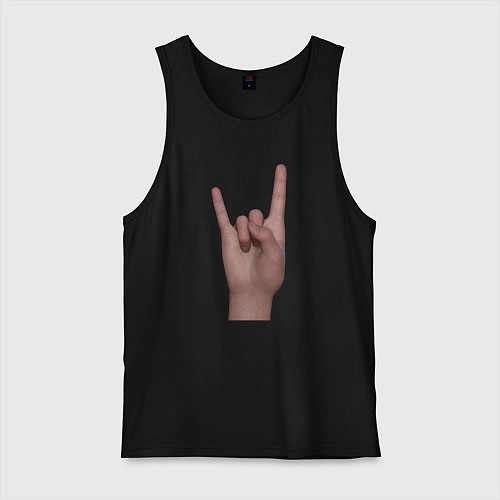 Мужская майка Жест коза правой рукой / Черный – фото 1