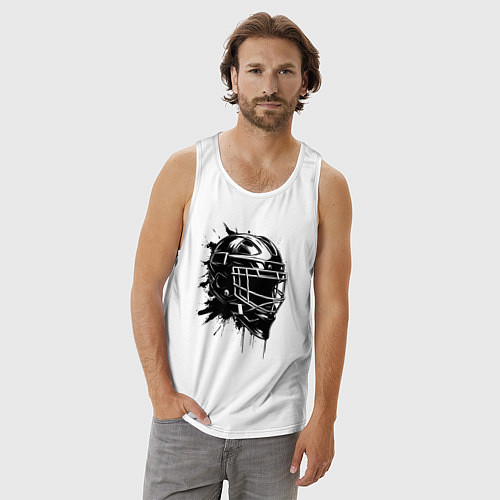 Мужская майка Чёрная хоккейная маска / Белый – фото 3