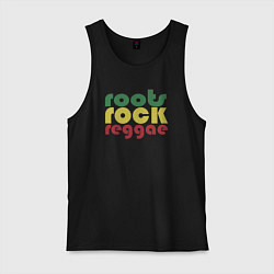 Майка мужская хлопок Roots rock reggae, цвет: черный