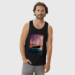 Майка мужская хлопок Титаник в океане, цвет: черный — фото 2