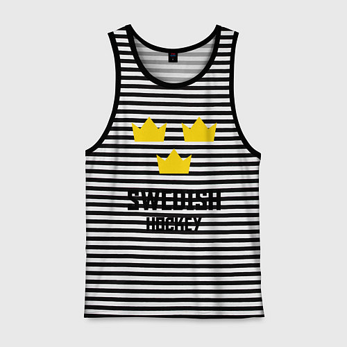Мужская майка Swedish Hockey / Черная тельняшка – фото 1