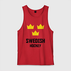 Майка мужская хлопок Swedish Hockey, цвет: красный