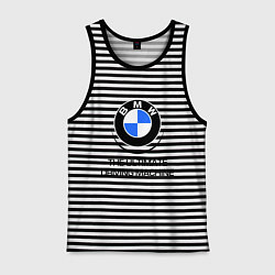 Майка мужская хлопок BMW Driving Machine, цвет: черная тельняшка