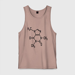 Майка мужская хлопок Кофеин формула, цвет: пыльно-розовый