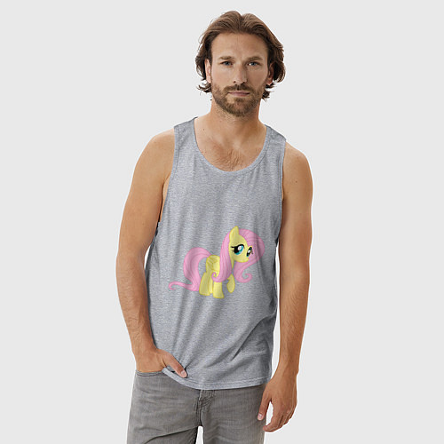 Мужская майка Пони пегас Флаттершай / Меланж – фото 3