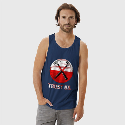 Мужская майка Pink Floyd: Trust us / Тёмно-синий – фото 3