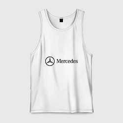 Майка мужская хлопок Mercedes Logo, цвет: белый