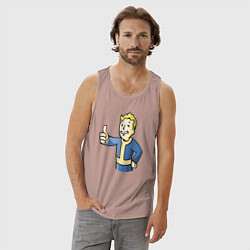 Майка мужская хлопок Fallout vault boy, цвет: пыльно-розовый — фото 2
