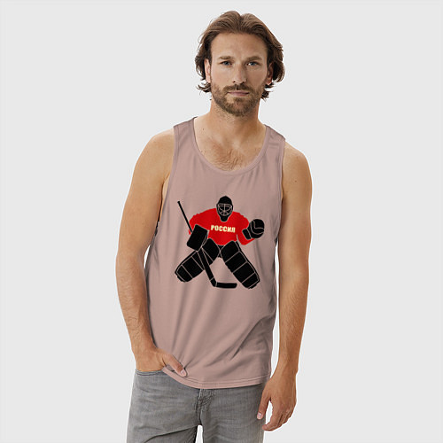 Мужская майка Хоккей Россия / Пыльно-розовый – фото 3