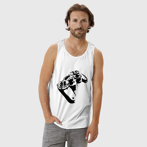 Мужская майка Геймпад Джойстик / Белый – фото 3