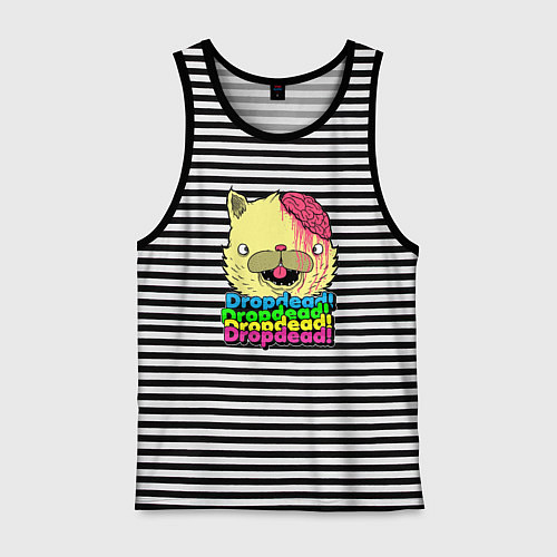 Мужская майка Dropdead Kitty / Черная тельняшка – фото 1