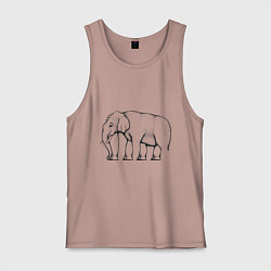 Майка мужская хлопок Сколько ног у слона, цвет: пыльно-розовый