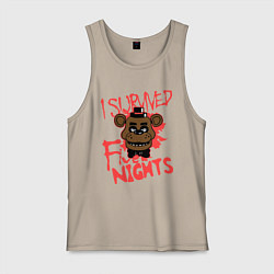 Майка мужская хлопок I Survived Five Night, цвет: миндальный